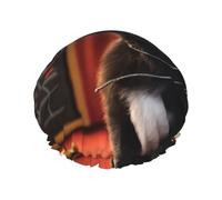 Bonnet de douche imprimé chiot, élastique et réutilisable pour cheveux longs, grand bonnet de douche imperméable, pour femmes, hommes, enfants