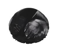 Bonnet de douche imprimé chiot labrador noir - Double couche respirant, sangle élastique réglable, durable, hôtel voyage essentiel