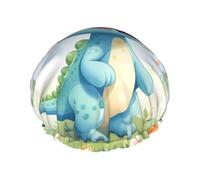 Bonnet de douche imprimé dinosaure d'amour - Réutilisable, double couche, respirant, séchage rapide, parfait pour la maison, le spa, l'hôtel et les voyages