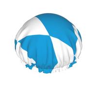 Bonnet de douche imprimé drapeau bavarois - Bonnet de bain réutilisable avec double couche de protection, respirant et durable pour le voyage