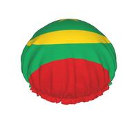Bonnet de douche imprimé drapeau de la Mauritanie - Bonnet de bain double couche réutilisable - Bonnet de douche respirant pour voyage, hôtel et utilisation à la maison