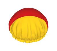 Bonnet de douche imprimé drapeau de l'Allemagne - Bonnet de bain réutilisable, double couche, sangle élastique réglable, essentiel de voyage durable