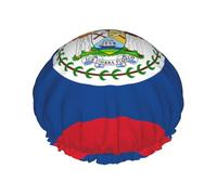 Bonnet de douche imprimé drapeau du Belize - Double couche respirante, sangle élastique réglable, durable, hôtel voyage essentiel