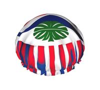 Bonnet de douche imprimé drapeau du Costa Rica avec élastique et réutilisable pour cheveux longs et courts, bonnet double couche