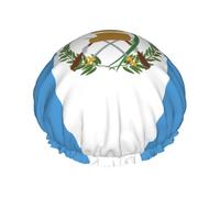 Bonnet de douche imprimé drapeau du Guatemala - Double couche respirant, sangle élastique réglable, durable, hôtel voyage essentiel