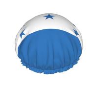 Bonnet de douche imprimé drapeau du Honduras - Double couche respirant, sangle élastique réglable, durable, hôtel voyage essentiel