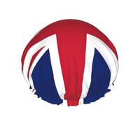 Bonnet de douche imprimé drapeau du Royaume-Uni, élastique et réutilisable pour cheveux longs, grand bonnet de douche imperméable, pour femmes, hommes, enfants