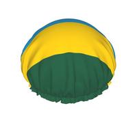 Bonnet de douche imprimé drapeau du Rwanda - Bonnet de bain double couche réutilisable - Bonnet de douche respirant pour voyage, hôtel et utilisation à la maison