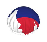 Bonnet de douche imprimé drapeau du Venezuela avec élastique et réutilisable pour cheveux longs et courts, bonnet à double couche