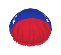 Bonnet de douche imprimé drapeau du Venezuela pour femme, léger, réutilisable, doux, double couche imperméable, étanche.