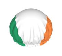 Bonnet de douche imprimé drapeau irlandais pour homme et femme - Bonnet de bain double couche réutilisable avec sangle élastique L