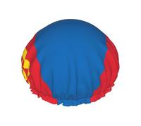 Bonnet de douche imprimé drapeau mongol - Bonnet de bain double couche réutilisable - Bonnet de douche respirant pour voyage, hôtel et utilisation à la maison