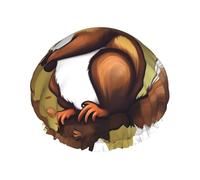 Bonnet de douche imprimé écureuil mangeur de noix pour homme et femme - Réutilisable, double couche, imperméable, durable, respirant