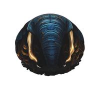 Bonnet de douche imprimé éléphant Eerie réutilisable, spécialement conçu pour les cheveux longs des femmes, structure double couche, adapté pour le bain.