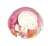 Bonnet de douche imprimé en papier fragment de couleur - Bonnet de bain double couche avec doublure élastique - Idéal pour la maison, le spa, l'hôtel et les voyages