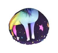 Bonnet de douche imprimé étoile - Réutilisable, double couche, respirant, séchage rapide, parfait pour la maison, le spa, l'hôtel et les voyages