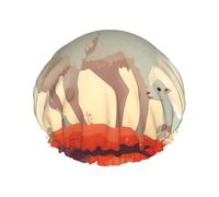 Bonnet de douche imprimé flocage de mouton, réutilisable, spécialement conçu pour les cheveux longs des femmes, structure double couche, adapté pour le bain.