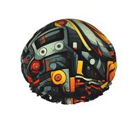 Bonnet de douche imprimé freak, réutilisable, spécialement conçu pour les cheveux longs des femmes, structure double couche, adapté pour le bain.