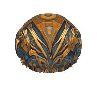 Bonnet de douche imprimé fresque géométrique, réutilisable, spécialement conçu pour les cheveux longs des femmes, structure double couche, adapté pour le bain.