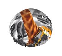 Bonnet de douche imprimé girafe à New York - Réutilisable, double couche, avec bande élastique - Parfait pour la maison, le spa, l'hôtel et les voyages