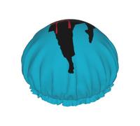 Bonnet de douche imprimé karaté pour femme, léger, réutilisable, doux, double couche, étanche, étanche.