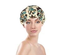 Bonnet de douche imprimé mandala, imperméable et réutilisable pour les cheveux des femmes, bonnet de douche élastique double couche, protection des cheveux
