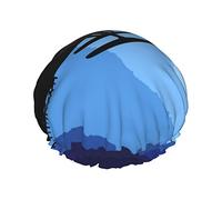 Bonnet de douche imprimé motoneige pour femmes bonnets de douche en tissu double couche réutilisables bonnets de cheveux pour filles