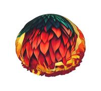 Bonnet de douche imprimé Phoenix pour femme réutilisable double couche élégant doux avec doublure bande élastique