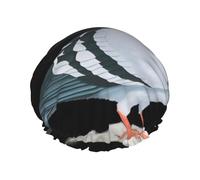 Bonnet de douche imprimé pigeon - Double couche respirante, sangle élastique réglable, durable, hôtel voyage essentiel