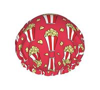 Bonnet de douche imprimé pop-corn, bonnets de bain imperméables et réutilisables pour femmes, hommes, garçons et filles, salon de spa