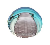 Bonnet de douche imprimé pour femme - Double couche - Imperméable - Réutilisable - Élastique - Protection des cheveux - Pour femme - Spa - Salon de bain