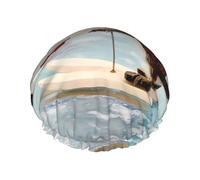 Bonnet de douche imprimé renard écureuil pour ski nautique - Double couche respirante, sangle élastique réglable, durable, hôtel voyage essentiel