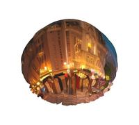 Bonnet de douche imprimé rue rouge ardent - réutilisable, double couche, respirant, séchage rapide, parfait pour la maison, le spa, l'hôtel et les voyages