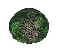 Bonnet de douche imprimé serpent vert pour femme, léger, réutilisable, doux, double couche, étanche, étanche.