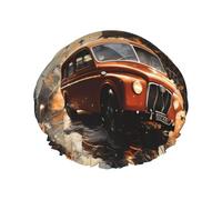 Bonnet de douche imprimé taxi couleur Londres - Réutilisable, double couche, respirant, séchage rapide, parfait pour la maison, le spa, l'hôtel et les voyages