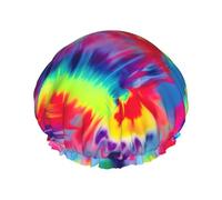 Bonnet de douche imprimé tie-dye pour femme, léger, réutilisable, doux, double couche, étanche, étanche.