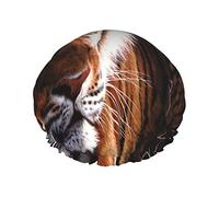 Bonnet de douche imprimé tigre du Bengale pour femmes bonnets de douche en tissu double couche réutilisables bonnets de cheveux pour filles