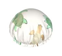 Bonnet de douche imprimé tortue - Bonnet de bain réutilisable avec double couche de protection, respirant et durable pour les voyages