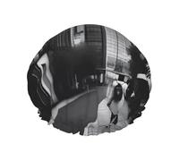 Bonnet de douche imprimé Urban Vibes - Réutilisable, double couche, avec bande élastique - Parfait pour la maison, le spa, l'hôtel et les voyages