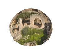 Bonnet de douche Israel At The Tower of David pour femme réutilisable double couche bonnet de bain bonnet de bain bonnet de cheveux bonnet de cheveux élastique étanche pour femme spa salon douche