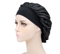 Bonnet de douche - Large bandeau élastique en satin extensible - Bonnet pour femme - Soin des cheveux