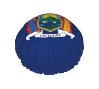 Bonnet de douche léger avec imprimé drapeau de l'État de New York pour homme et femme - Chapeau souple et bonnet de bain réutilisable