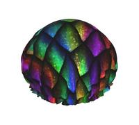 Bonnet de douche léger avec imprimé écailles de dragon pour homme et femme - Chapeau souple réutilisable et bonnet de bain pour cheveux