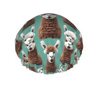 Bonnet de douche léger et réutilisable avec imprimé lama alpaga pour femme, double couche imperméable, étanche.