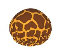 Bonnet de douche léger imprimé girafe pour femme, double couche imperméable, respirant