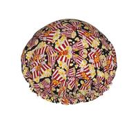Bonnet de douche léger imprimé popcorn pour femmes et hommes chapeau réutilisable chapeau souple et bonnet de bain pour cheveux