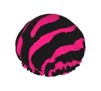 Bonnet de douche léger pour homme et femme avec imprimé léopard et tigre zébré rose