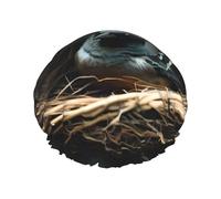 Bonnet de douche Little Bird Nest pour femme, imperméable, réutilisable, avec cordon élastique lavable, adapté aux cheveux longs et aux tresses, idéal pour la douche.