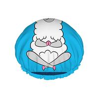 Bonnet de douche Llamaste, citations drôles d'animaux de dessin animé et dessin de lama Bonnets de bain double couche imperméables Llamaste parfaits pour toutes les longueurs et épaisseurs de cheveux