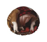 Bonnet de douche Lover Bulldog pour femme - Double couche - Épais - Réutilisable - Imperméable - Avec bande élastique - Lavable - Pour homme et femme - Spa et salon
